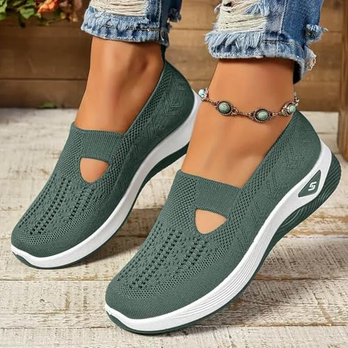 Women's Woven Orthopedic Walking Shoes Comfortable Wide Width Toe Box Slip on Arch Support Sports Shoe for Plantar Fasciitis Soft Soled Anti-Skid Tennis Sneakers2