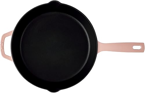 Miniatura 8 de Milo by Kana - Sartén de hierro fundido esmaltado de 10 pulgadas, sartén antiadherente de hierro fundido pre-sazonado, a prueba de horno y