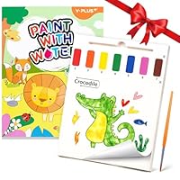 YPLUS Water Colouring Book for Children Painting Watercolour Paint Set Paper for Kids, Magic Book Arts and Crafts Gift for Drawing - Animals