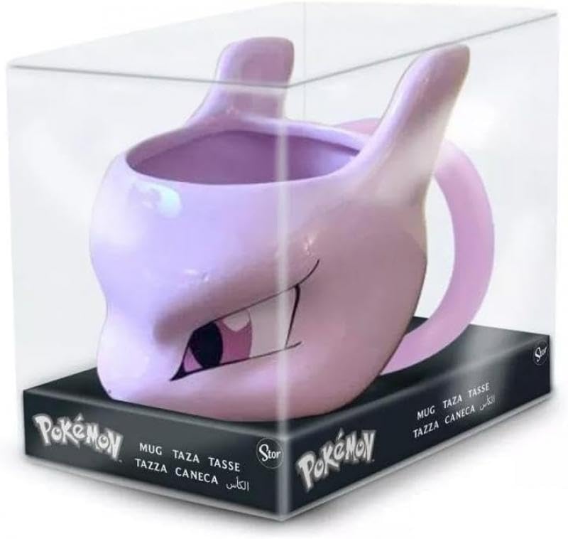 Pokemon Mewtu Tasse 3D Blanc avec des accents de violet 500 ml