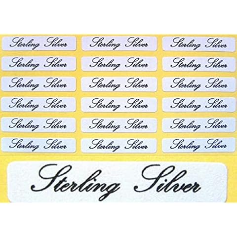 260 x Self Adhesive Peel Off Jewellery Labels Sterling Silver 30mm x 5mm Cover