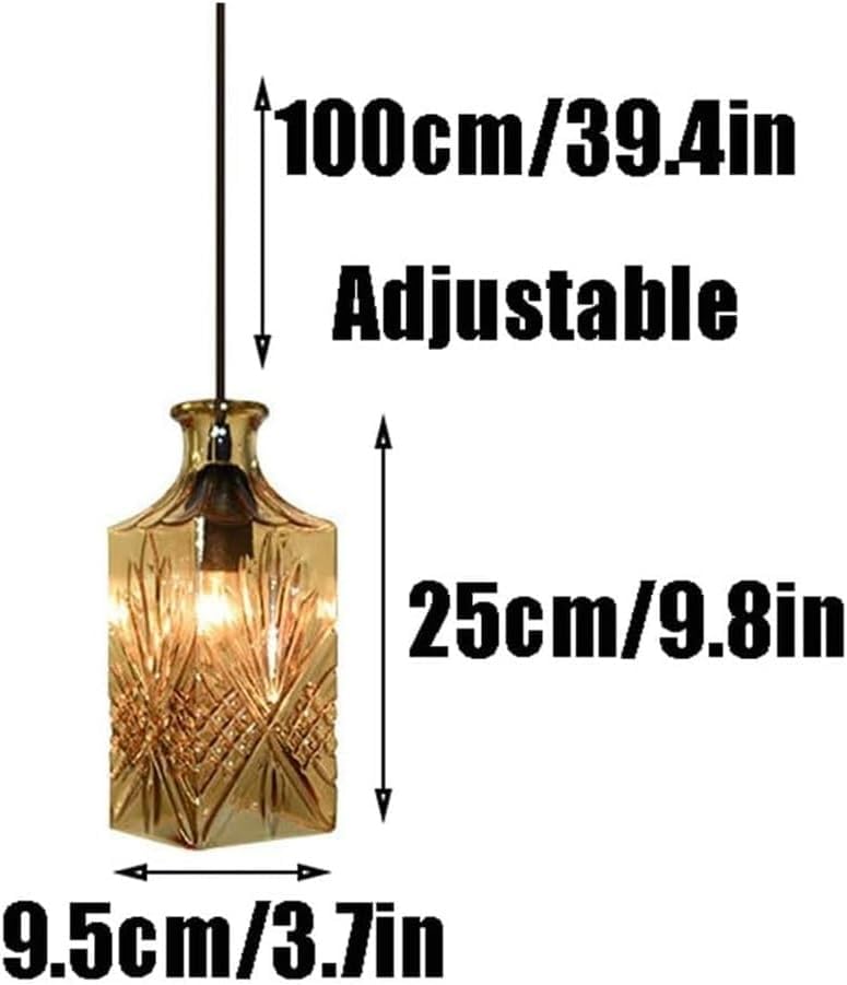 Lustre de modélisation de vase rectangulaire style rétro îlot de cuisine