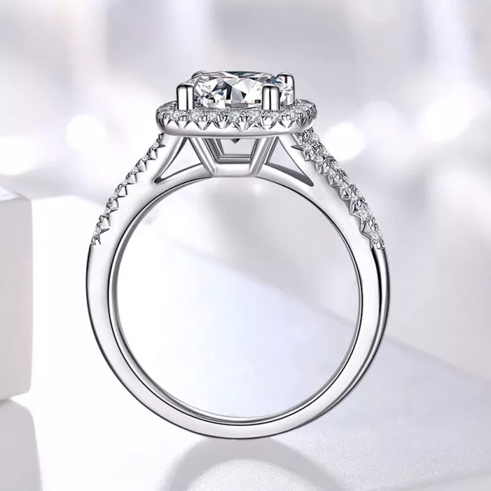 Tummty 2 Karat D Farbe Moissanite Funkelnde Eheringe für Frauen 925 Sterling Silber Verlobungsschmuck