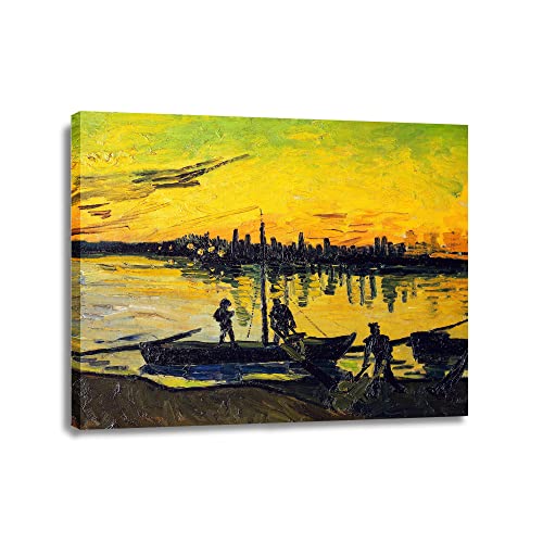Toile murale abstraite Van Gogh Yhmcie | Peinture sans cadre 80x96 cm