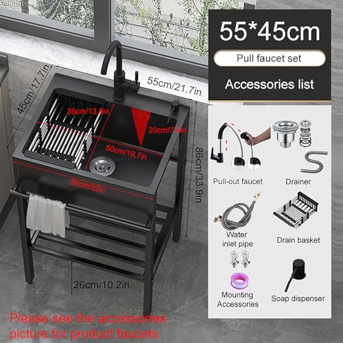 Évier de restaurant commercial en acier inoxydable durable avec accessoires - 2