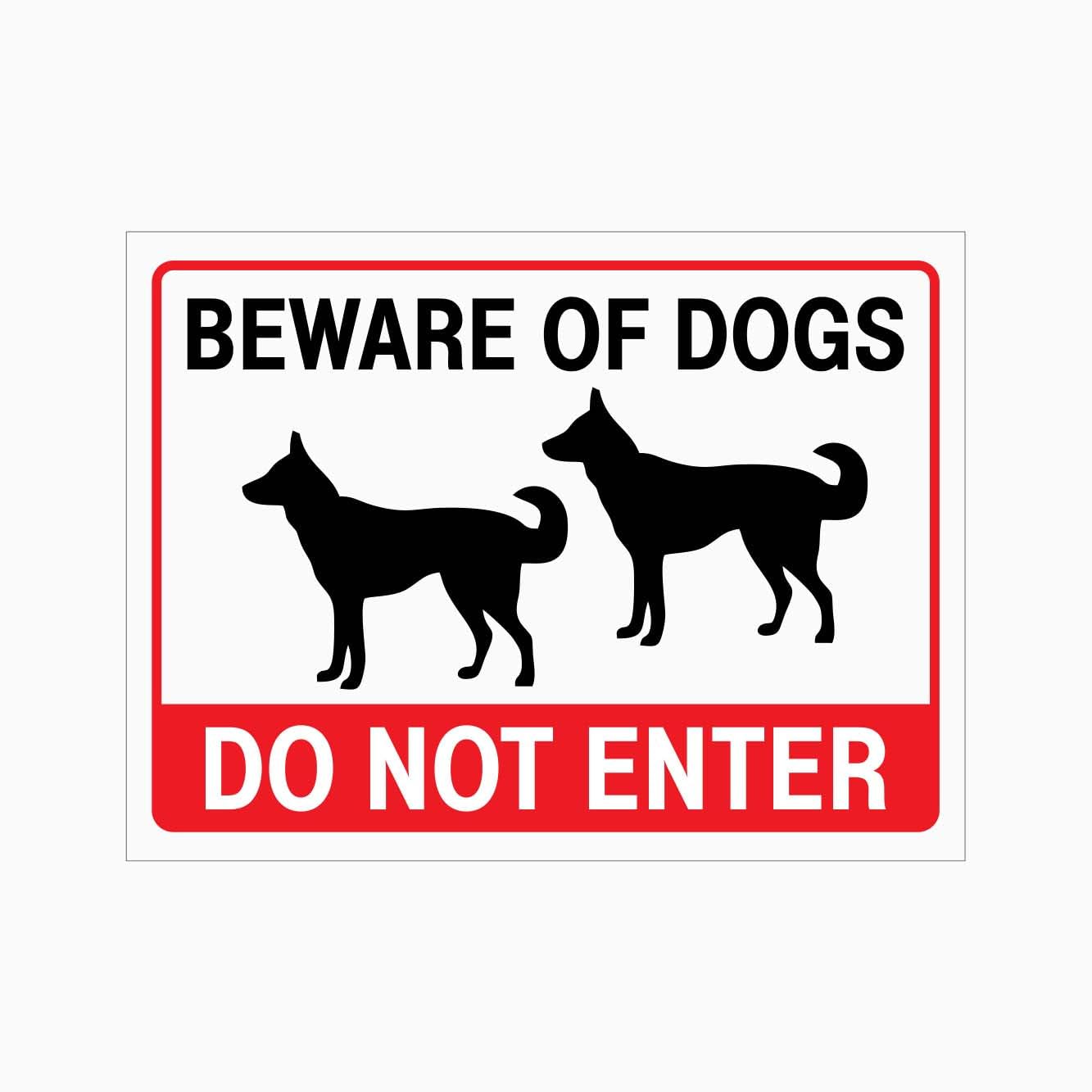 BEWARE OF DOGS DO NOT ENTER Sign, 12x8 Metal Tin Sign, entry ban for dog-guarded areas.