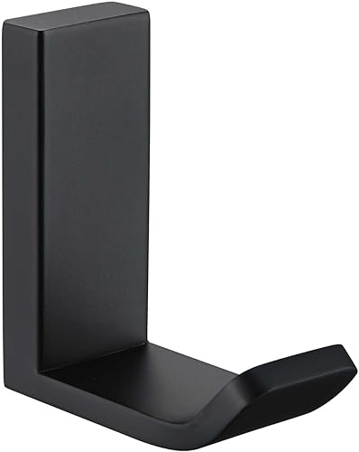 Gancho para toalla, color negro mate, soporte para toallas de mano de baño de acero inoxidable 304, soporte para colgar ropa en pared