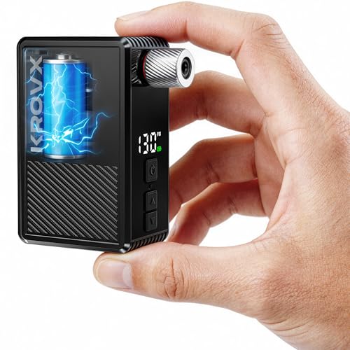 Mini Bomba Inflador Bicicleta Eléctrico,MAX 130 PSI,Inflado Rápido 35s,3 in 1 Bomba Bicicleta Recargable Compatible con Manómetro Válvulas Presta y Schrader para Bicicleta MTB y Carretera
