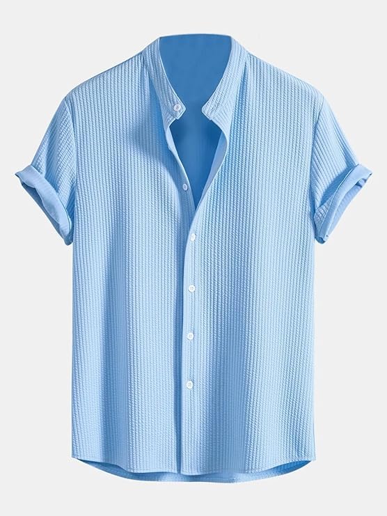Image of GRECIILOOKS Men's Polycotton Regular Fit Casual Shirt | Stylish | Printed | Solid | Short Sleeve | Trendy (Available in Plus Size)
