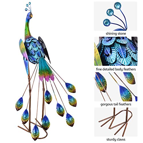 Alladinbox 35 Inch Metal Peacock Decor Garden Statues And Sculptures, Garden Art Sculptures Standing Indoor Outdoor For Backyard Porch Patio Lawn Decorations #TOP1