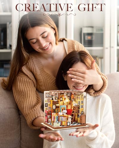 Rolife DIY Miniatur Haus Bausatz für Erwachsene Buchhandlung, Sam's Study – Ansicht 6