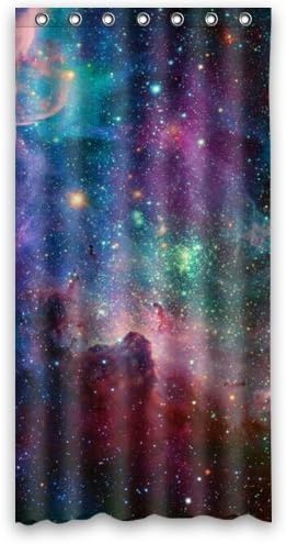 FMSHPON Rainbow Galaxy Space Waterproof Polyester Fabric Shower Curtain 36x72 Inches