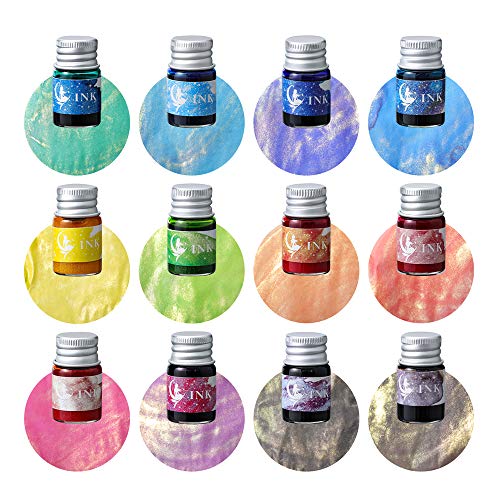 Molshine Glass Dip Pen with Ink Set,Crystal Calligraphy Dipped Pen,12 Colors of Ink,for Art Sketching,Drawing,Writing,Gifts,Signatures,Desktop Decorative Ornaments (Ocean Blue) - Thumbnail 2