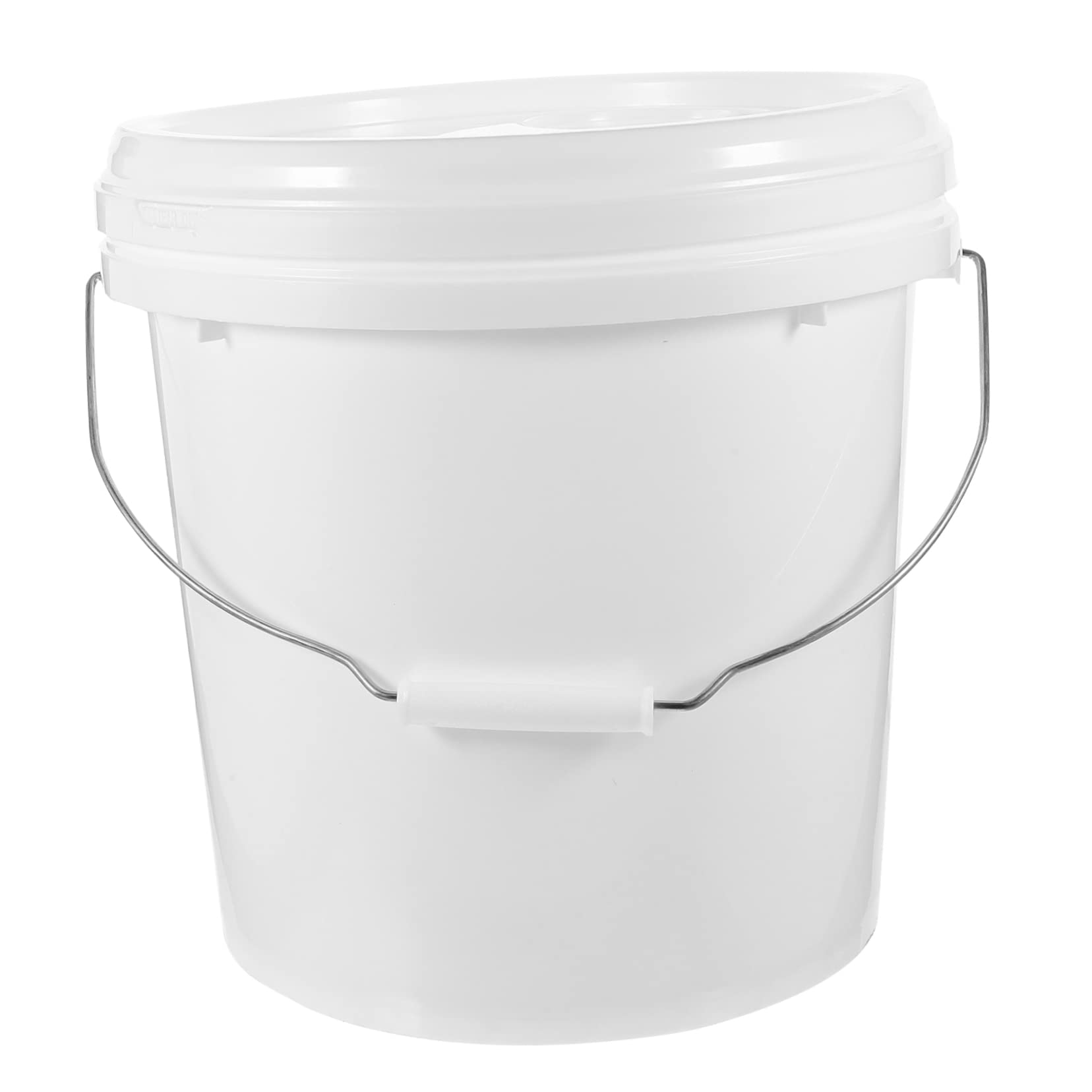 Cubo Redondo de Pintura Hdpe Blanco de 10 L con Tapa