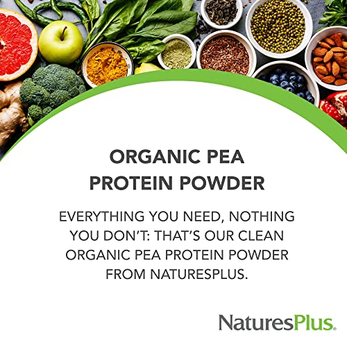 Natures Plus Organic Pea Protein - 1.1 lbs, Vegan Drink Powder - High Energy Protein Powder, Hunger Suppressant, Muscle Builder, Promotes Heart Health - Non-GMO, Vegetarian, Gluten-Free - 25 Servings - Image 3