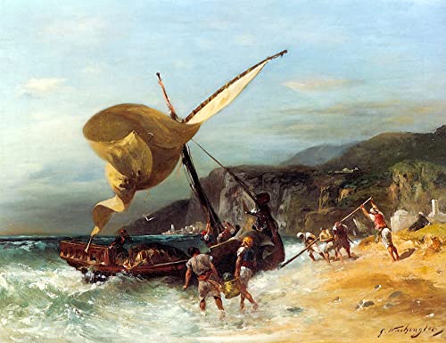 Impression d'affiches Georges Washington Le départ des pêcheurs déco murale 60x90cm
