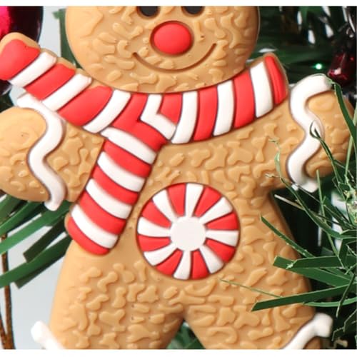 GWAWG 12PC Gingerbread Christmas Tree Decorations Gingerbread Man Hanging Ornaments Mini Gingerbread Men Pendants with Strings Christmas Decor Perfect for Xmas Tree Wreath Gate Door Party Decorations - Image 3