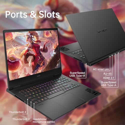 Image of HP Omen 16 AI VR Ready Gaming Laptop, 16.1 inch FHD 165Hz IPS, Intel i9-14900HX, NVIDIA GeForce RTX 4070, 16GB DDR5 RAM, 1TB SSD, RGB Backlit KB, Wi-Fi 7, Bundle with HyperX Cloud Headset