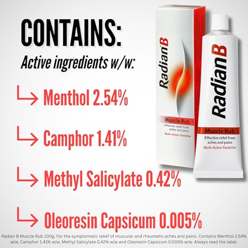 Radian B Muscle Rub 100g, Multi-Action Painkiller, Effective Relief From Aches and Pains Including Muscle Stiffness, Joint Pain, Bruising and Sprains - Image 6