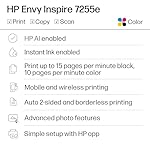 HP Envy Inspire 7255e Wireless Color Inkjet Printer, Print, scan, copy, Easy setup, Mobile printing, Best-for-home, 3 month Instant Ink trial included, AI-enabled (1W2Y9A) - Image 2