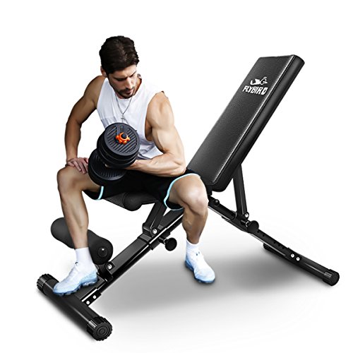 FLYBIRD Adjustable Weight Bench, Utility Gym Bench for Full Body Workout, Multi-Purpose Foldable Incline Decline Benchs - 2020 Version