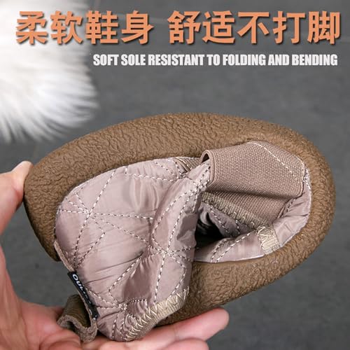 Women's Slip on Waterproof Warm Snow Boots Comfortable Wide Round Toe Fur Lined Anti-slip Soft Bottom Short Boots Winter Daily Mom Walking Flats2