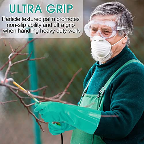 Image of Potchen 10 Pairs Chemical Resistant Gloves 15 Mil Nitrile Gloves,Medium
