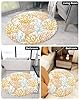 Orange Gray Coral Coastal Fluffy Round Area Rug Carpets 4ft, Plush Shaggy Carpet Soft Circular Rugs, Non-Slip Fuzzy Accent Floor Mat for Living Room Bedroom Nursery Summer Beach Seaside Nautical #4
