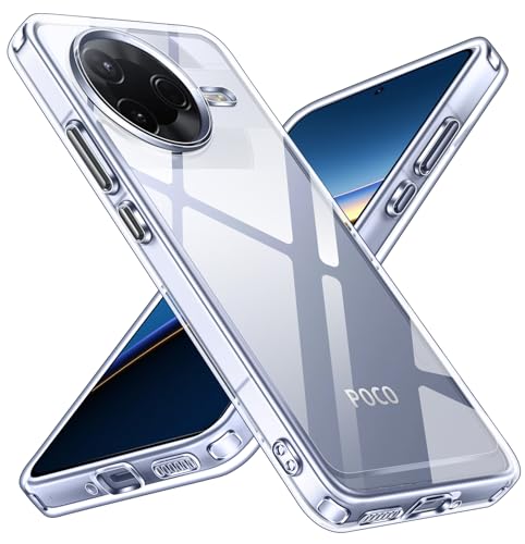 ivoler Anti-Amarillo Clara Funda para Xiaomi Poco F7 Pro 5G, [Protección Militar] Carcasa Bumper Teléfono Antigolpes Transparente Anti-arañazos Silicona PC Duro Case