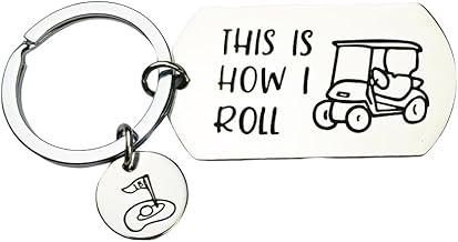 RFTWXHPN Golf Gifts Keychains for Men Women This is How I Roll Key Chain Gift for Golfer Golfs Ball Cart Keychain for Golf Lovers Gifts for Husband Golfers Christmas Birthday Gift