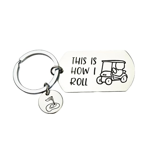 RFTWXHPN Golf Gifts Keychains for Men Women This is How I Roll Key Chain Gift for Golfer Golfs