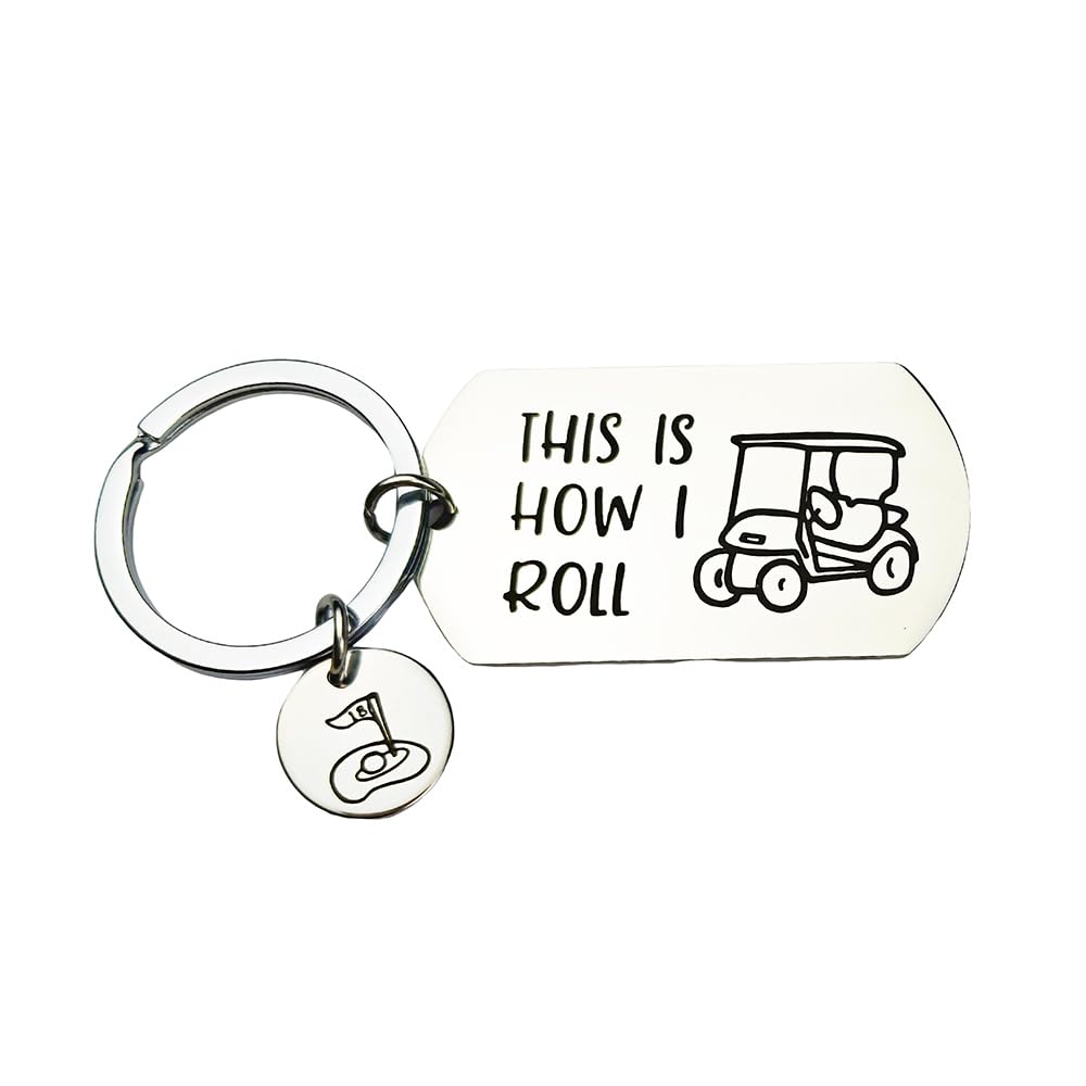 RFTWXHPN Golf Gifts Keychains for Men Women This is How I Roll Key Chain Gift for Golfer Golfs