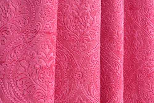 Image of Homefab India 2 Piece Velvet Emboss Long Door Curtain - 8 feet, Room Darkening Curtains, Pink