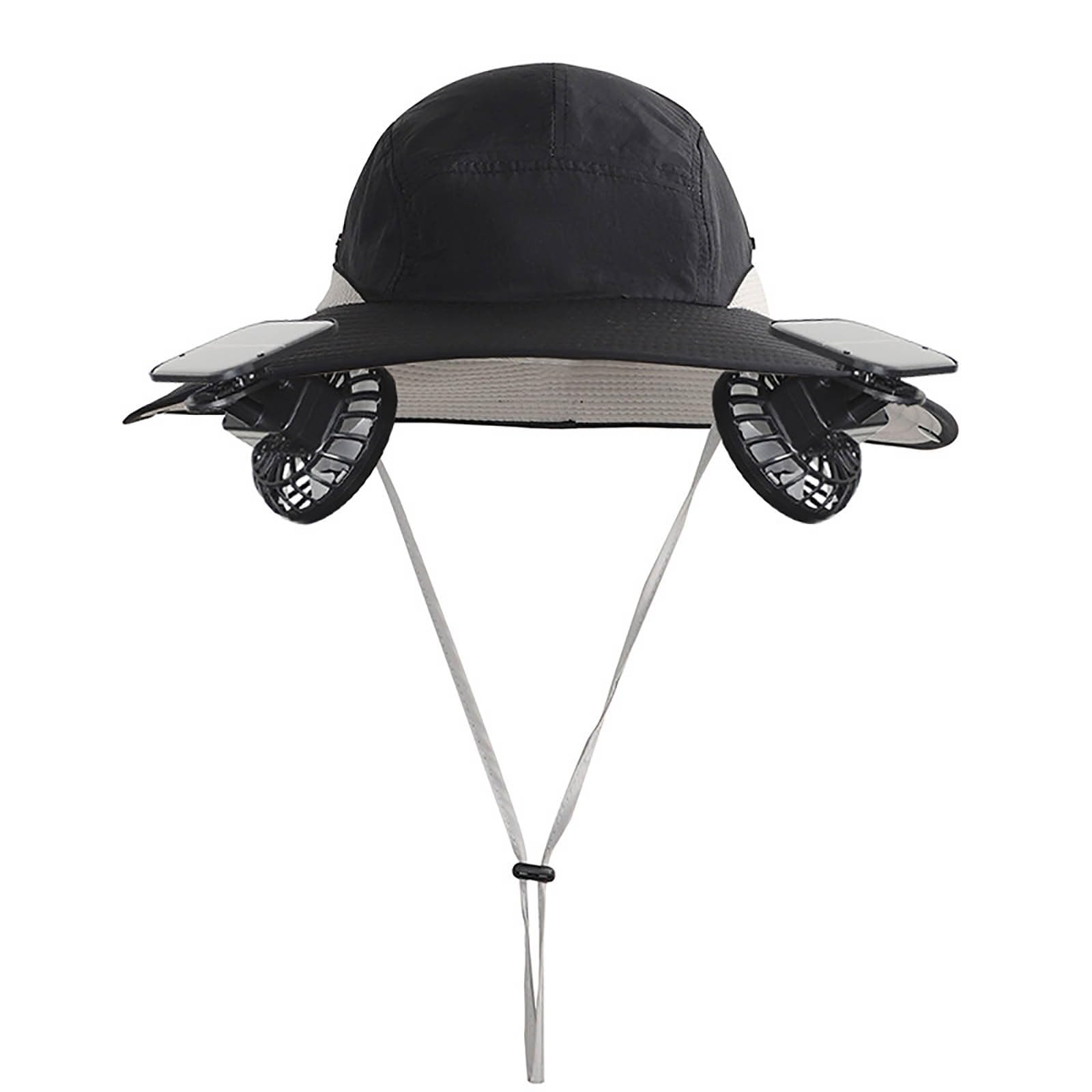 Genérico Sombrero Verano Mujer - Sombrero de ala Ancha con protección Solar para Exteriores Ventilador Solar extraíble y batería Recargable para Senderismo Camping y Viajes