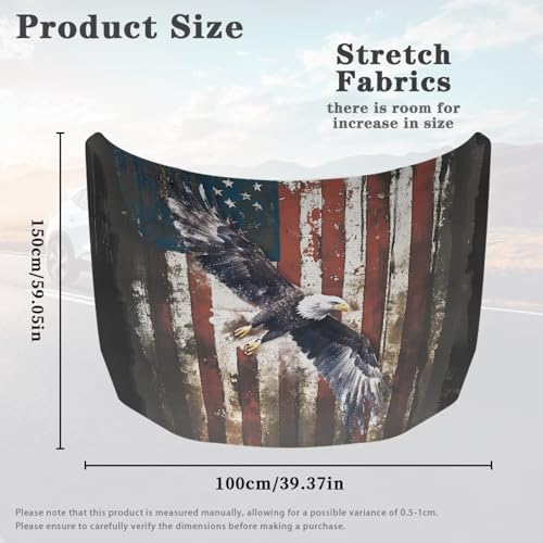 Image of Car Hood Cover,Comfortable Breathable Car Hood Cover Protector Suitable Most Automotive Sedans Trucks Pickup Sports Cars,Car Accessories Flag Eagle Design