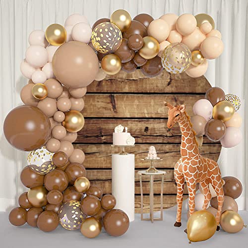 Dashan Rustic Wooden Board Round Backdrop For Photography Natural Vintage Brown Wood Baby Shower Backdrop Retro Board Floor Birthday Party Decoration 7.2X7.2Ft Polyester Round Backdrop #TOP1
