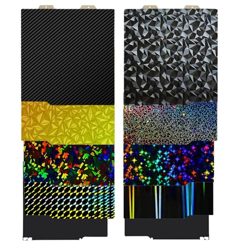 Plateau 184 x 184 mm pour Bambu Lab A1 Mini, plaque d'impression double face avec motifs exclusifs (caméléon, fibre de carbone, étoilé, diamant) + plaque froide 35 °C (Phantom + Light Beam) – vue 6