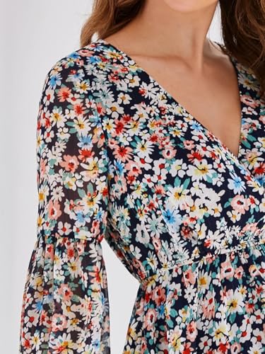 Greciilooks Womens Rayon A-Line Regular Fit Dress (Multicolor, Large)