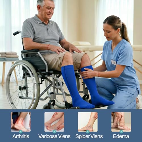 Image of TheraMagic Zipper Compression Socks for Men & Women, 20-30mmHg Closed Toe Graduated Zippered Compression Stocking