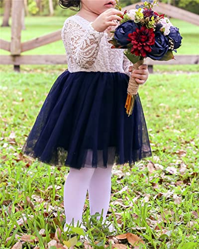 Image of 2Bunnies Girl Peony Lace Back A-Line Straight Tutu Tulle Party Flower Girl Dress