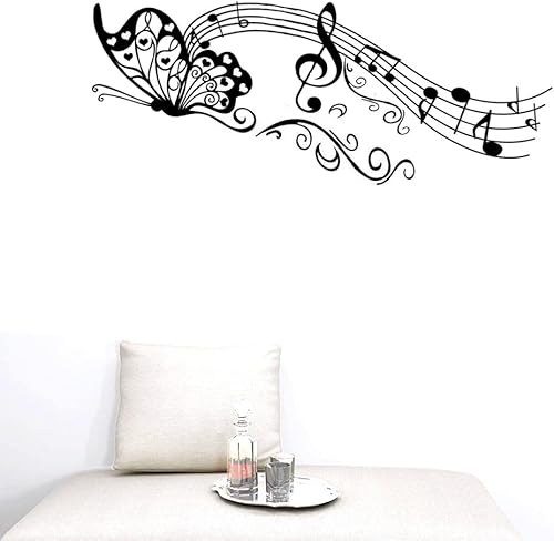 Miniatura 6 de BIBITIME Vinilo adhesivo de vinilo con notas musicales para pared, borde para sala de estar, dormitorio, ventana, guardería, habitación de los