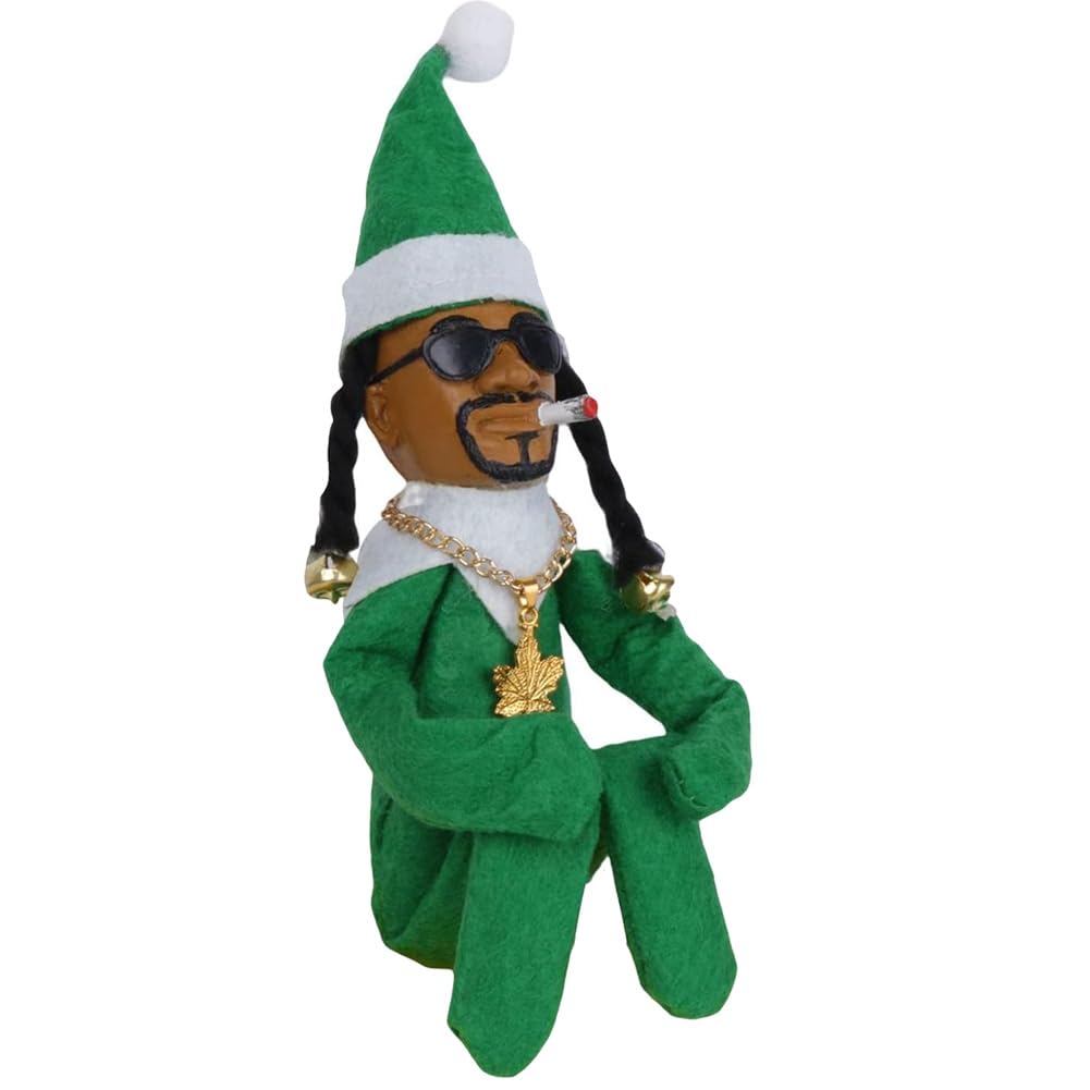 Maikoa Christmas Elf Doll Christmas Decoration Handmade Elf Doll Hip Hop Doll Christmas Ornaments Plush Doll Toy for Xmas Party Holiday Home Decor (F)