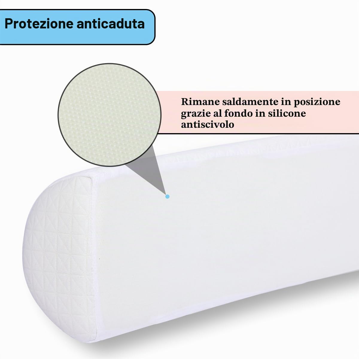 Protezione bordi del letto per lettino, cuscino protettivo, con rivestimento antiscivolo e lavabile, protezione contro le cadute, per bambini e adulti