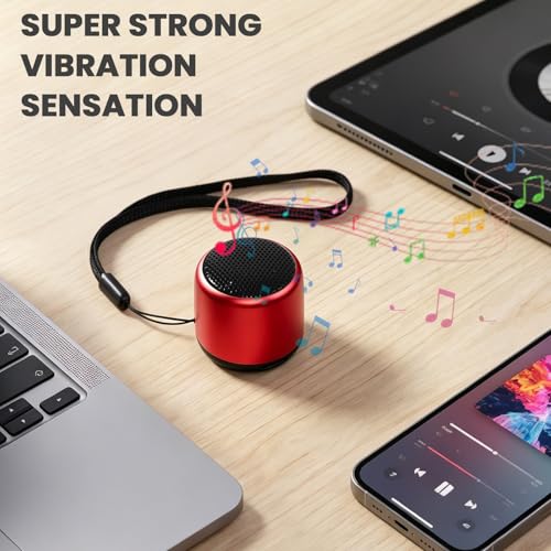 Image of Best Mini Portable Bluetooth Speaker with HD Sound & Bass I Smallest Wireless Bluetooth Speakers for Phone /PC /Tablet I Photo Selfie Button Answer Phone Calls I Cute Tiny Speaker (Red)
