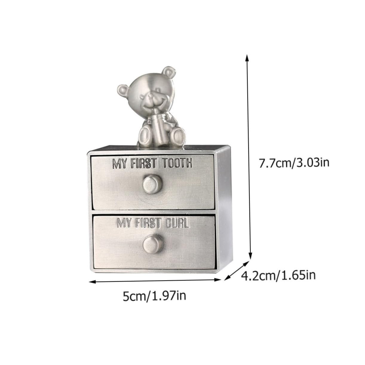 BRIGHTFUFU Teeth Keepsake Box Practical Tooth Storage Organizer for Boys Durable Material with Adorable Bear Design for Tooth Collection and Family Memories