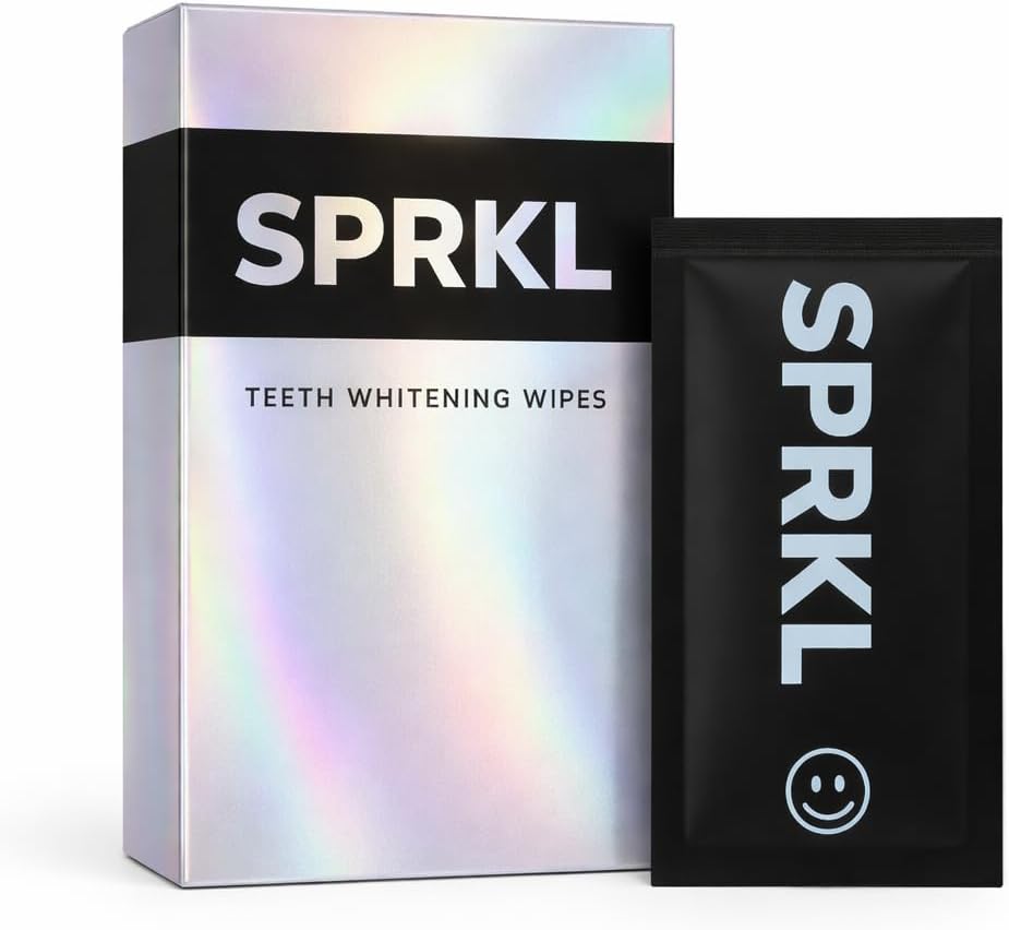 SPRKL Wine Wipes for Teeth – Instant Red Wine Stain Remover, Mint Fresh, 20 Pack Disposable Teeth Wipes