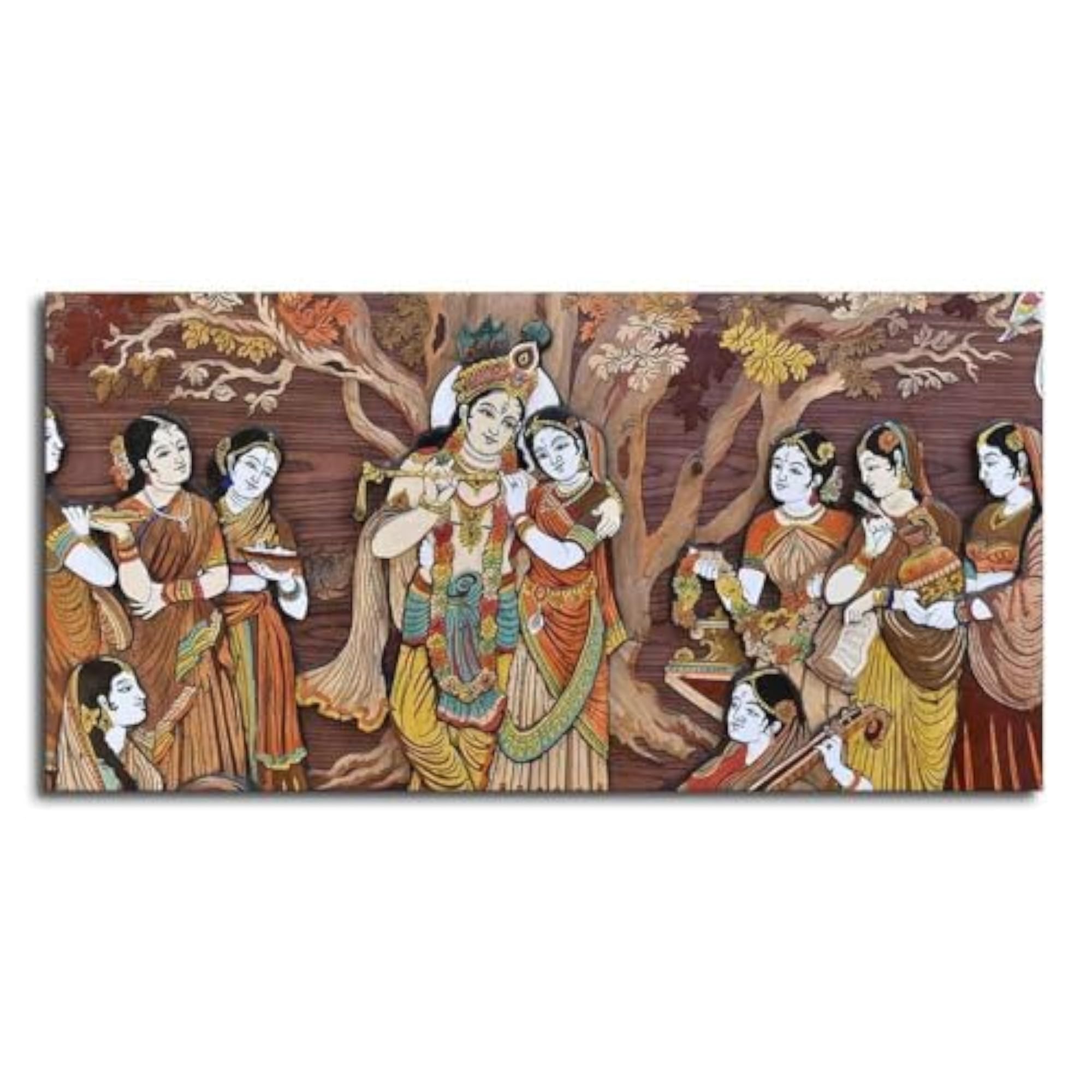 AADEE CRAFT Beautiful Lord Krishna Wall Art, Framed Canvas