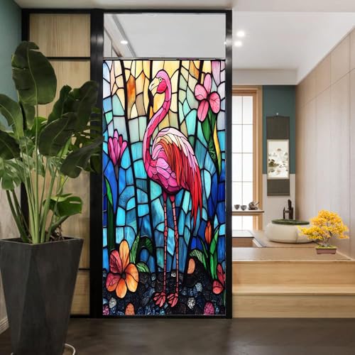 Vinilo decorativo para ventana con diseño Modern Flamingo miniatura 2