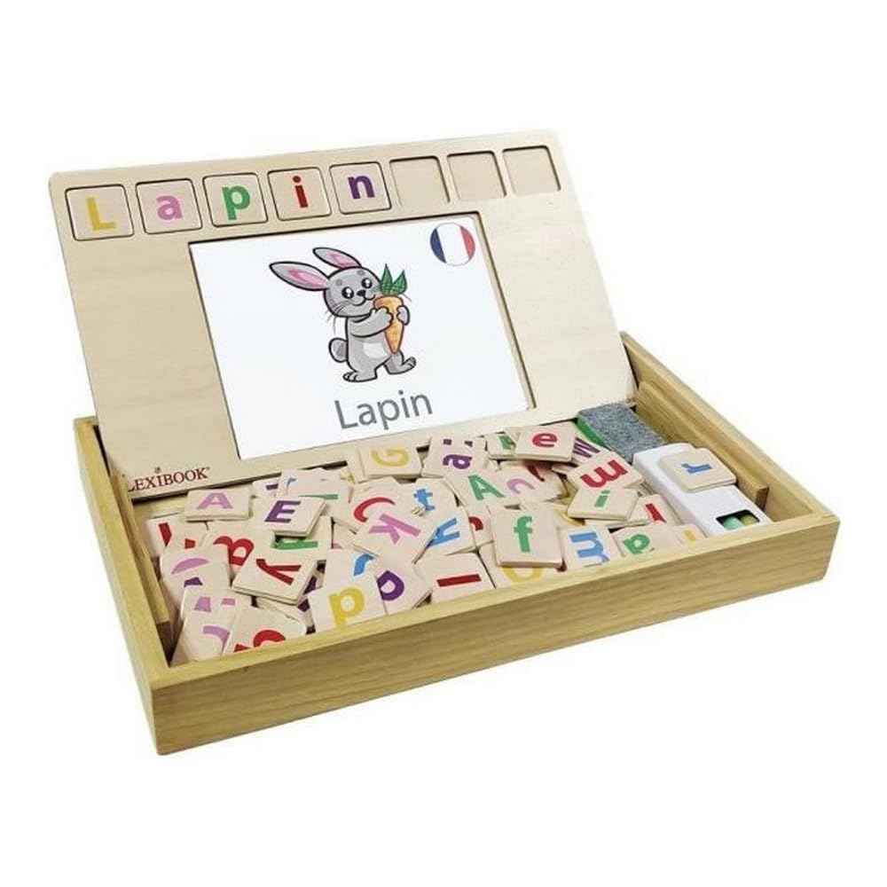 Lexibook, Bio Toys, Word School, Bilingual French/English, wooden game, 50 word cards, alphabet, educational game, EDU100i1