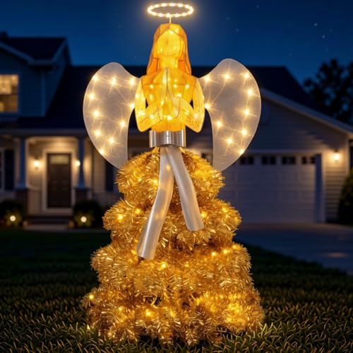 Large Outdoor Lighted Angel Decoration for Yard & Garden –